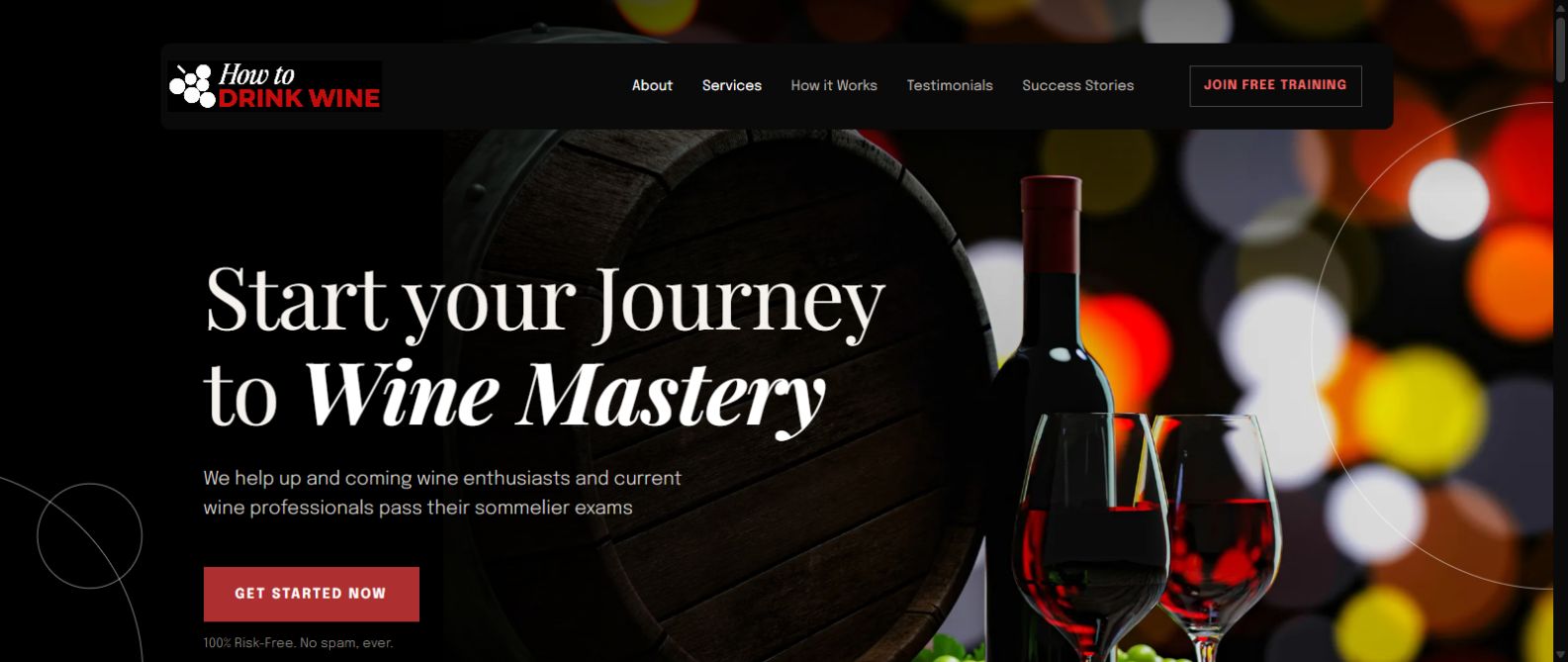 How to Drink Wine · Wine education website hero