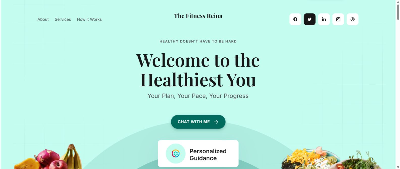 The Fitness Reina · Health and habit coaching website hero